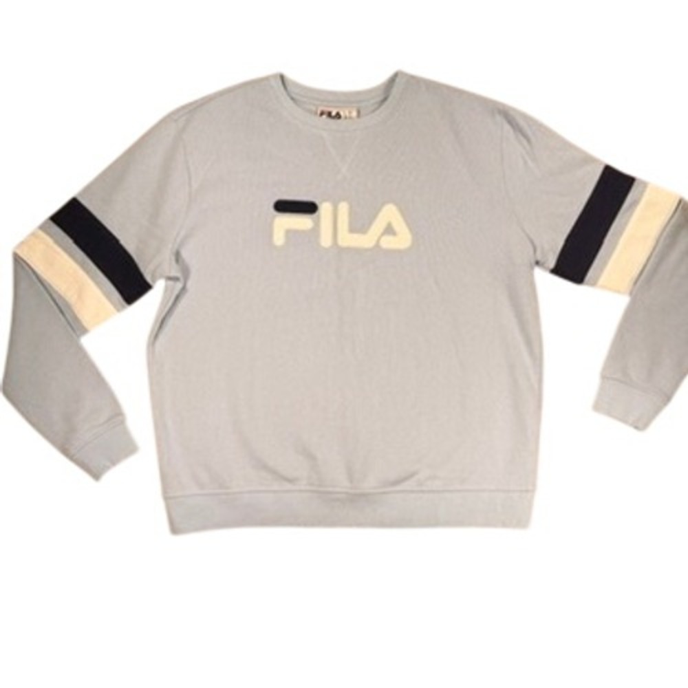 Fila Natalie Sweatshirt XL Womens Light Blue Colorblock Logo Pullover NEW